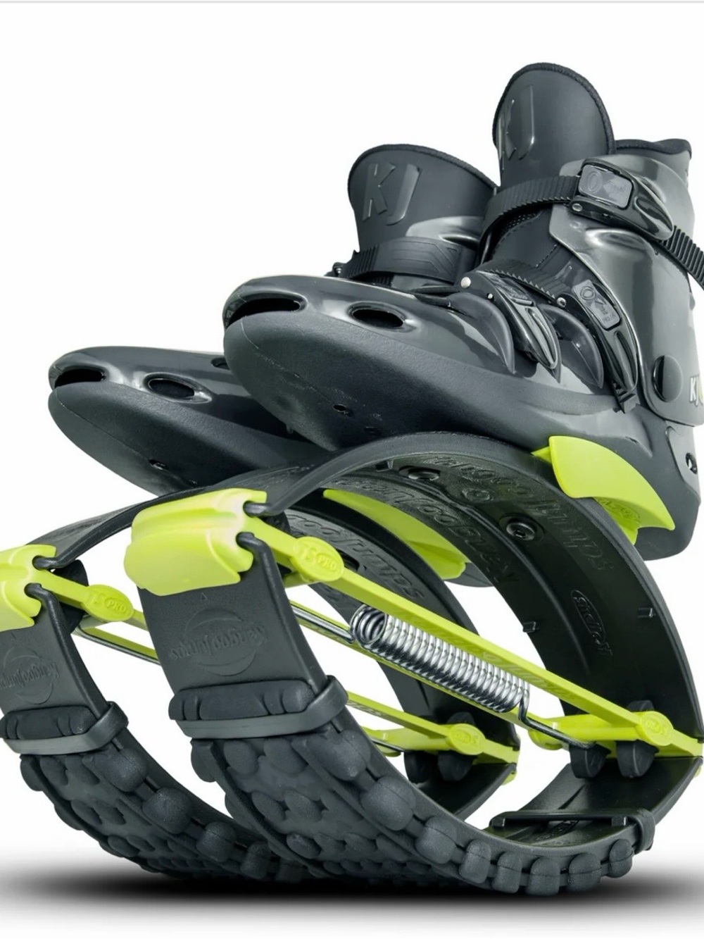 Kangoo Jumps KJXR3 X- Rebound Boots in Charcoal Gray with Lime Accents